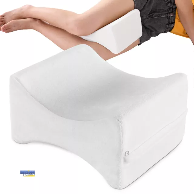 Memory Foam Leg Pillow Orthopaedic Back Hip Knee Contour Supports Washable Cover