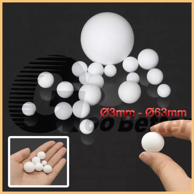 Sfere PTFE bianche Ø3 mm Ø3 mm-Ø63 mm pompe a membrana sfere di tenuta sfere valvole