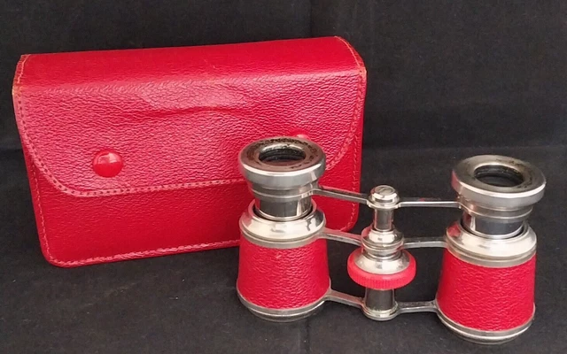 JUMELLE DE THEATRE Ancienne ESSEL PARIS avec Etui cuire rouge