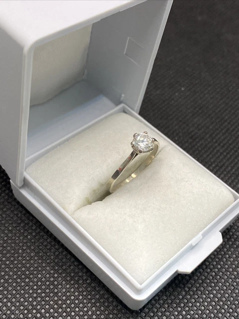 Bague Ancienne Argent Massif 925 - Alliance Zircon Signe Infini - Taille 54