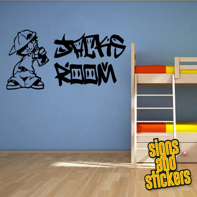 Personalised Graffiti artist name sticker decal, any name kids bedroom wall art