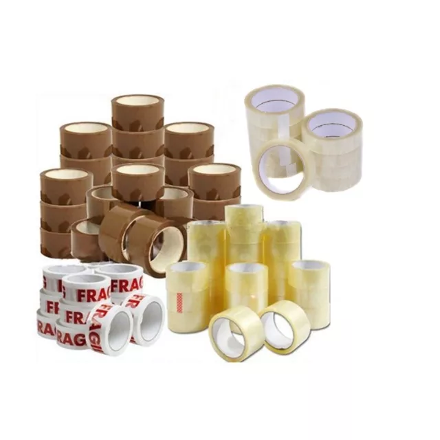 PACKING PARCEL TAPE BROWN CLEAR FRAGILE 48mmx66M Rolls 25mmx66M BOX SEALING 4U