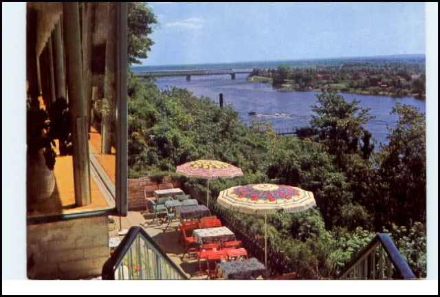 LAUENBURG Elbe Blick vom Panorama Hotel Bellevue Postkarte ca. 70/80er Jahre