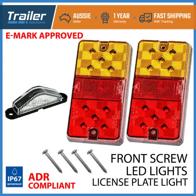 LED TRAILER TAIL LIGHT KIT PAIR NUMBER PLATE LIGHT CARAVAN BOAT Waterproof