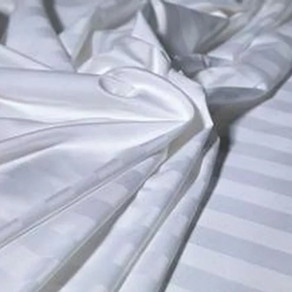 SATIN STRIPE Egyptian Cotton White 400 Thread Count ENVELOPE Duvet Cover Set