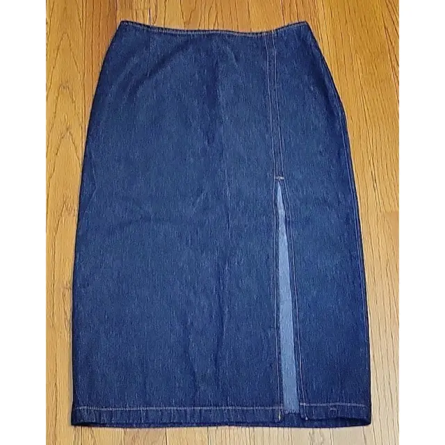 Vintage Deinim Midi 90s Coastal Cowgirl 80s Pencil Skirt High Slit in Front - S