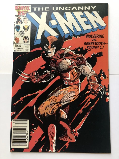 The Uncanny X-Men #212 (1963 Marvel) Wolverine Vs Sabertooth Round #1 NEWSSTAND