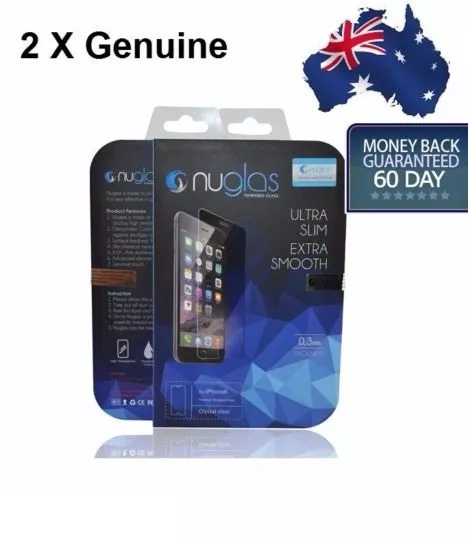 2x GENUINE NUGLAS Apple iPhone 8/7/6s/ 6 Premium Tempered Glass Screen Protector