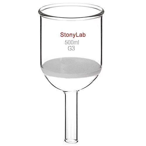 StonyLab Borosilicate Glass Buchner Filtering Funnel with Fine Frit G3 94mm I...