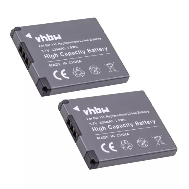 2x Battery for Canon PowerShot A3400 IS A2300 A3400 A2400 A2400 IS A2200 500mAh