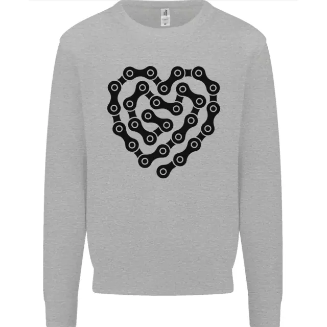 Heart Bike Chain Cycling Biker Motorbike Mens Sweatshirt Jumper