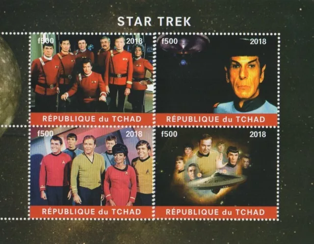 Star Trek Spock Kirk Starship Enterprise Classic Images  2018 Mnh Stamp Sheetlet