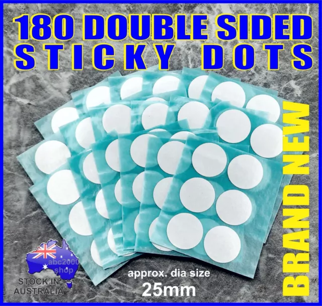 180 Clear Round Stickers Adhesive Dots Glue Double Sided Tape Transparent Sticky