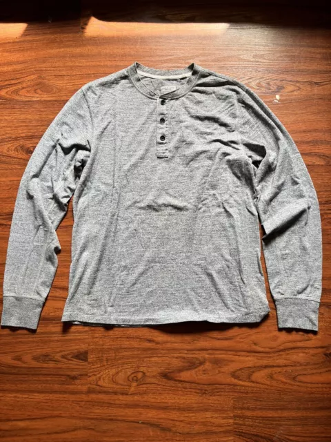 Rag & Bone Henley Shirt Men's Large Long Sleeve Heather Gray Standard Issue