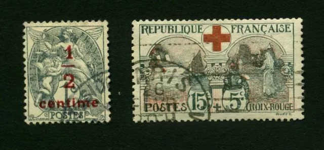 France Stamp Annee Complete 1918 Obliteree , Yvert N° 156/157 , 2 Timbres Tb