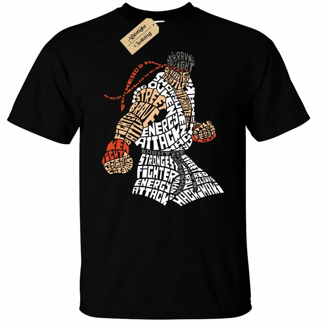 Hadouken T-Shirt da Uomo Retrò Arcade Fighter Gioco Ryu