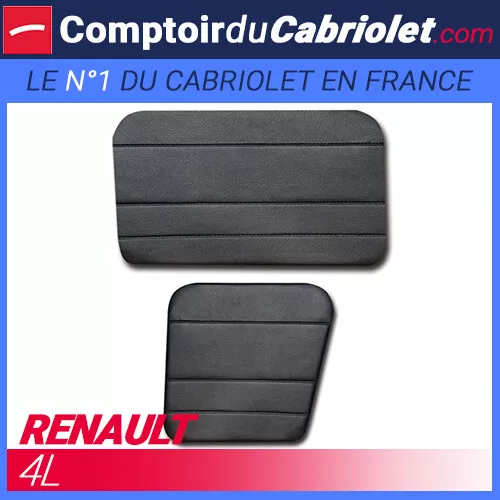 4 Panneaux de portes en simili cuir noir pour Renault 4L