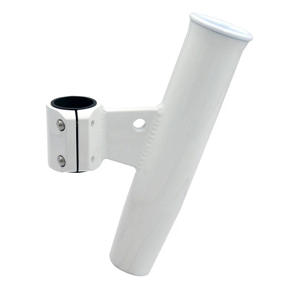 C.E. Smith Aluminum Vertical Clamp-On Rod Holder 1-2/3" OD White Powdercoat w...