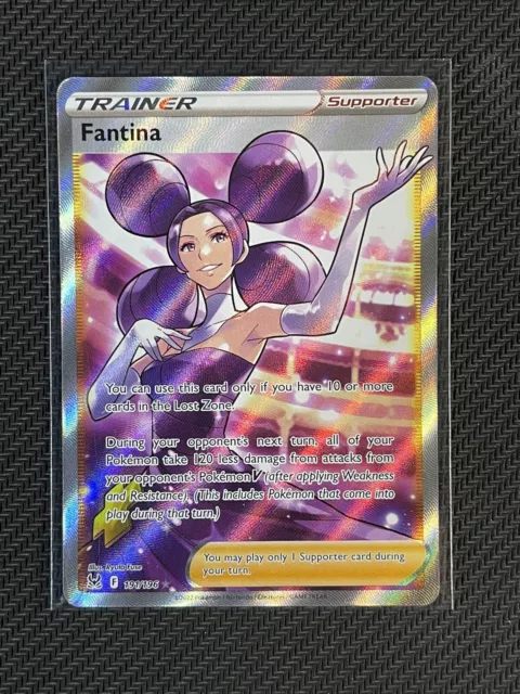 Pokemon Card Fantina Trainer Full Art SWSH Lost Origin Ultra Rare 191/196