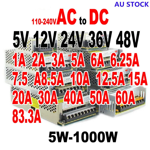 AC TO DC 5V/12V/24V36V48V  5A10A20A30A-83.3A Transformer Regulated Power Supply