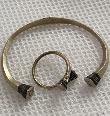 EXTREMELY RARE ANCIENT SILVER VIKING BRACELET  AND RING  Engraved ARTIFACT AUTHE