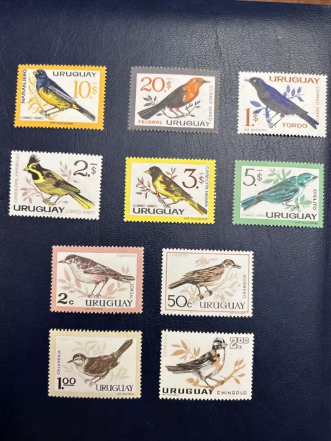 Uruguay  Scott ## 695-698, C258-C263, Birds, MNH complete sets 1963