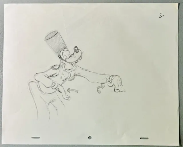1990s Disney Animation Production Drawing Sketch Art of DJ GOOFY from Goof Troop