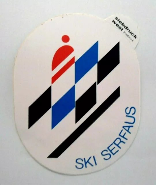 Souvenir-Aufkleber Ski Serfaus Fiss Ladis Tirol Österreich Wintersport 80er