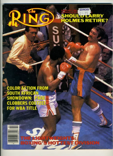 Ring Magazine Boxing February 1985 – Page Coetzee Duran Hagler Holmes Cooney