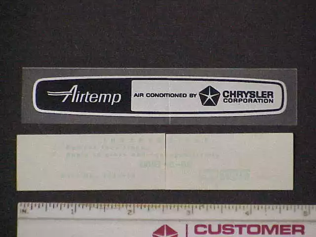 NOS MoPar AIRTEMP Window Decal 1960s-1970s Plymouth Dodge Chrysler Truck