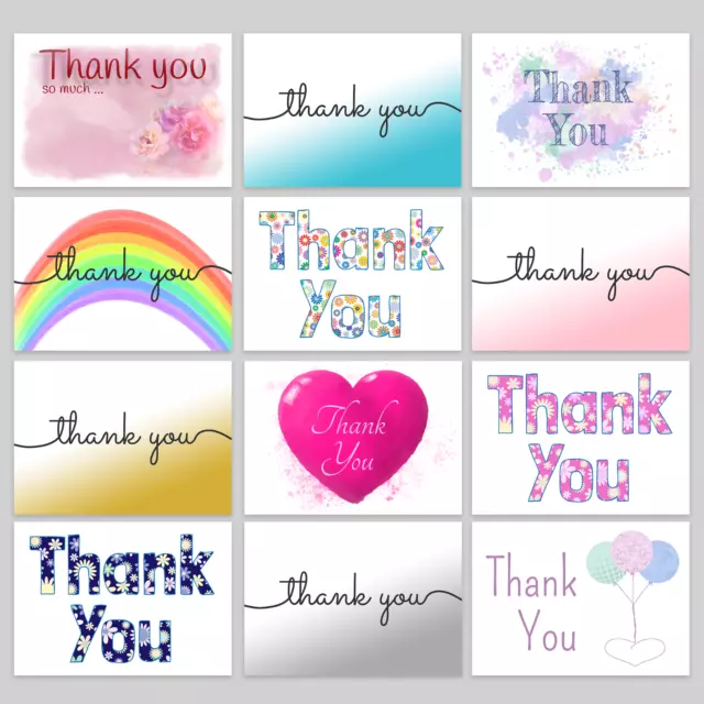 Pack of 20 Thank You Cards Postcards Notes Wedding Party Business Orders