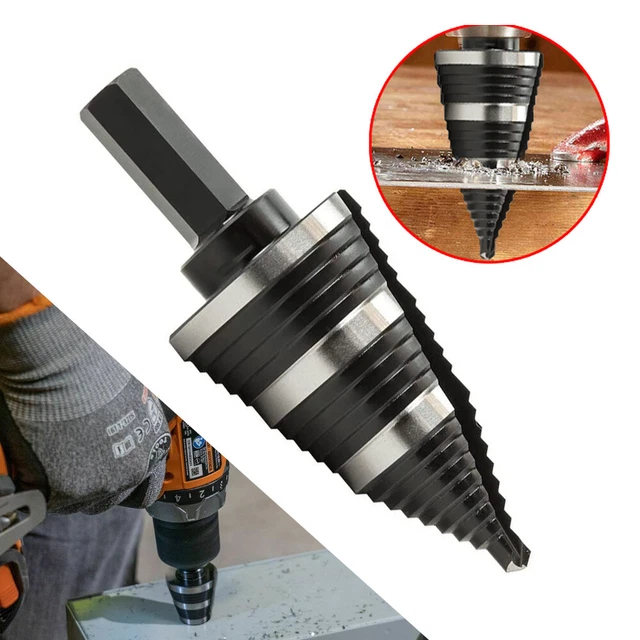 Double Flute HSS Step Drill Bit 15 | 3 Hole Sizes: 7/8", 1-1/8", 1-3/8" quality
