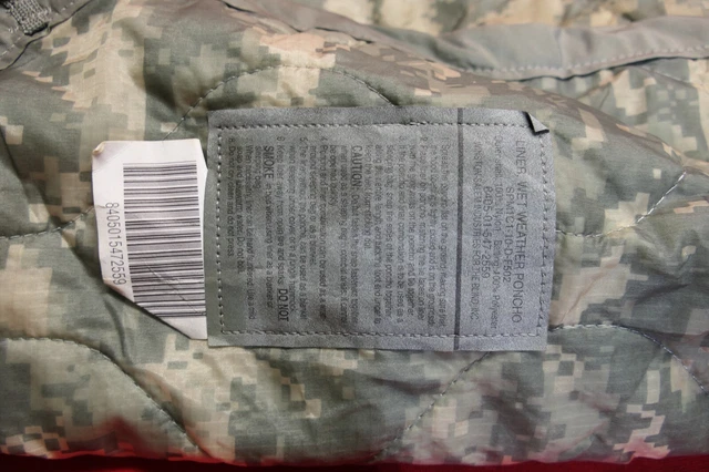 USGI Army ACU Digital Camo Wet Weather Poncho Liner, USED CONDITION USGI Army ACU Digital Camo Wet Weather Poncho Liner, USED CONDITION