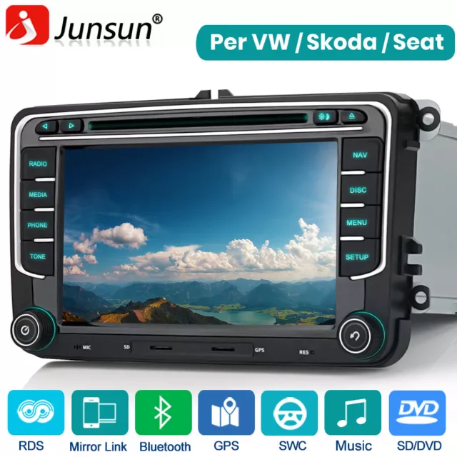 7" Autoradio Per GOLF 5 6 PASSAT Touran GPS NAVI Stereo DAB+ DVD Bluetooth