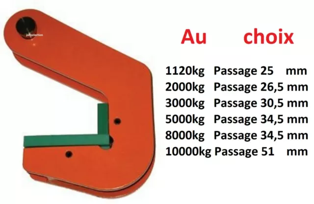 Crochet pour levage  de tuyaux fonte et béton CMU DE 1120 A 10000 kg  AU CHOIX