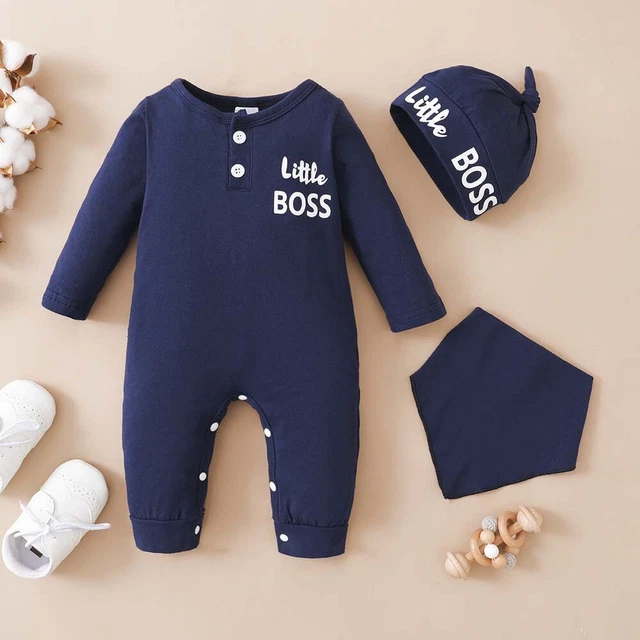Abiti boss lettiera neonato bambini neonato tuta body set vestiti 3 pezzi 3