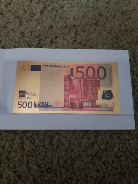 1/10 Gram 24K Gold Aurum 500 Euro Note