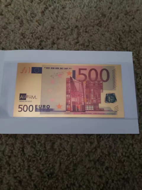 1/10 Gram 24K Gold Aurum 500 Euro Note 1/10 Gram 24K Gold Aurum 500 Euro Note