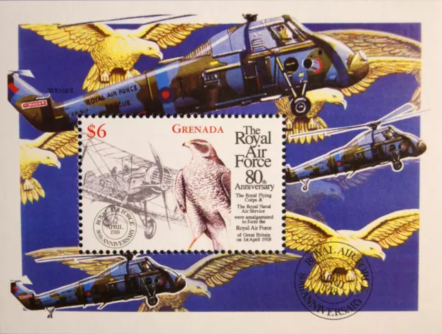 GRENADA 1998 Block 505 80th Ann Royal Air Force RAF Flugzeuge Airplanes MNH