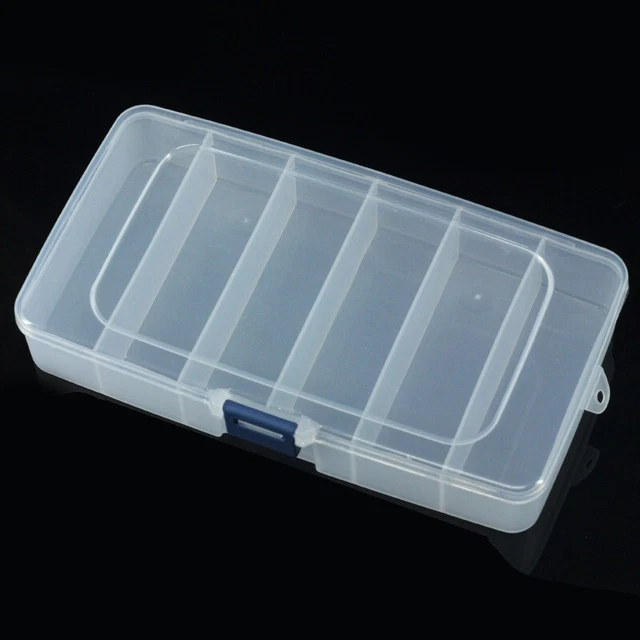 2 Scatole Portaoggetti Per Pesca In Plastica Trasparente – 6 Scomparti, 21x11,8x3,2 Cm, Per Esche, Ganci, Viti E Piccoli Accessori