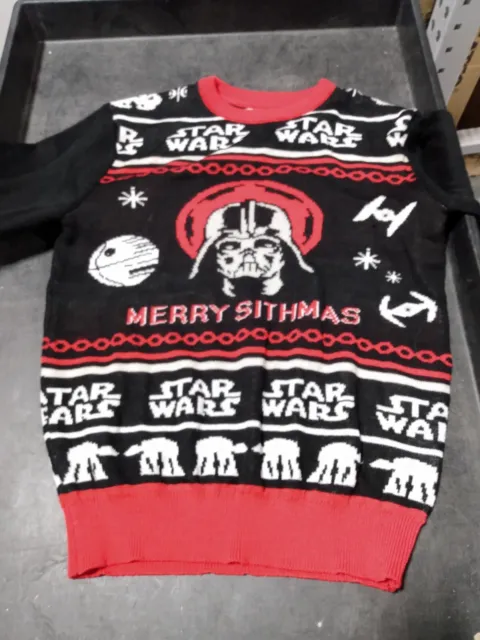 STAR WARS Merry Sithmas Darth Vader Mens Christmas Xmas Jumper Knitted M