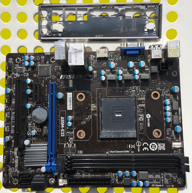 MSI FM2-A55M-E33 AMD FM2 Micro-ATX DDR3 Motherboard & I/O Plate £17.99 ...