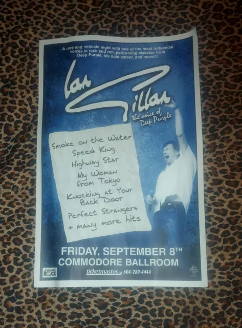 Deep Purple Ian Gillan Solo Commodore Ballroom Original Vancouver Concert Flyer