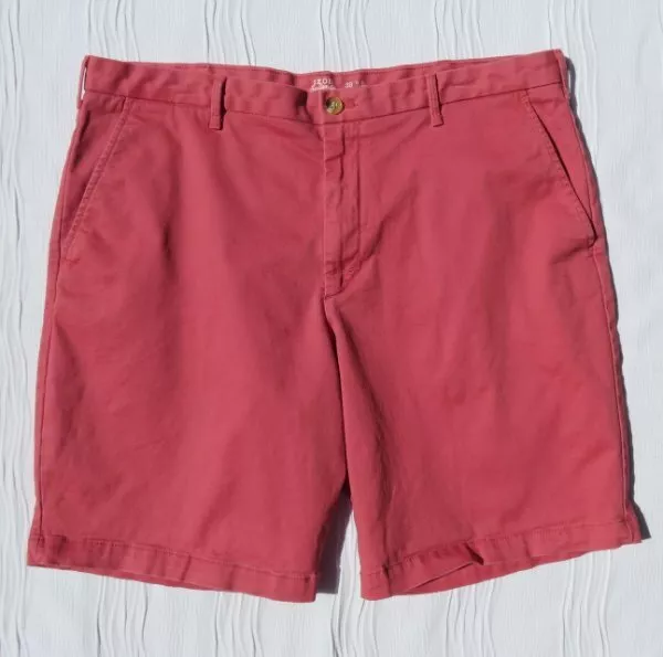 IZOD Saltwater Herren 38 Lachs Pink Stretch Baumwolle Vorne Shorts Super Weich