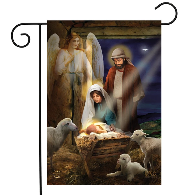 Holy Nativity Christmas Garden Flag Religious Jesus 12.5" x 18" Briarwood Lane