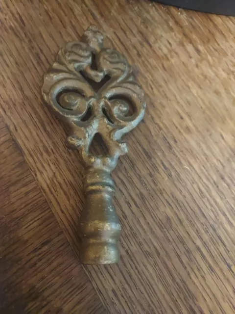 Vintage Lamp Finial -Heavy 5 1/4" Cast Iron with Gilt Paint