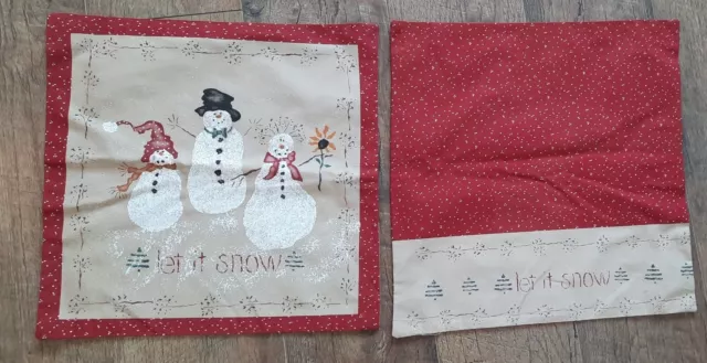 2 fundas de almohada hechas a mano vintage de Navidad 13 1/2"" X 13 1/2"" sin terminar
