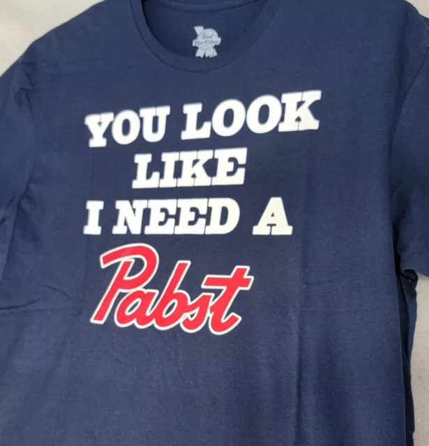 PBR Pabst Blue Ribbon SHIRT Adult Extra Large BLUE RED BEER CASUAL BREWING NWT 3