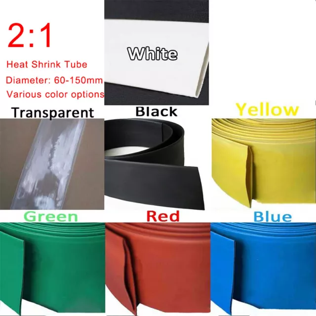 2：1 Heat Shrink Tubing 60 mm - 150 mm Polyolefin Tubing Wire Cable Sleeving Wrap