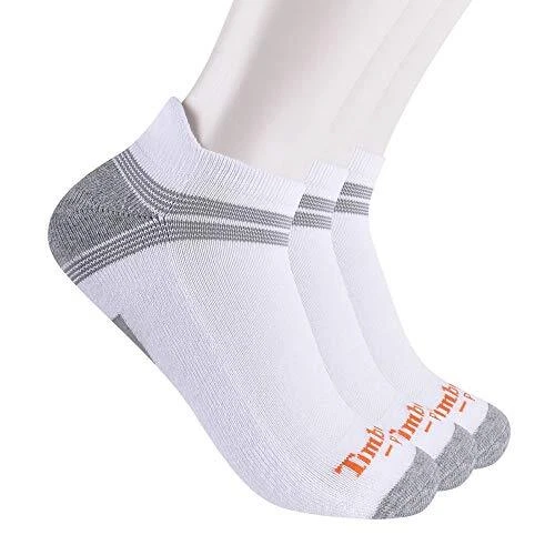 Timberland PRO mens 3-pack Power Train Low Cut Ankle Socks, White